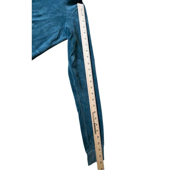 Juicy Couture Y2K Velour Hooded Full Zip Teal Jacket size S - Picture 6 of 10